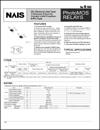AQY210HLAZ datasheet: PhotoMOS relay, GU (general use) type. 1-channel(form A) current limit function type. AC/DC type. I/O isolation voltage 5,000V. Output rating: load voltage 350 V, load current 120 mA. AQY210HLAZ