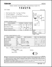 1SV215 datasheet: Variable capacitance silicon diode for CATV tuning 1SV215