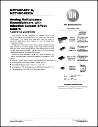 MC74HC4851ADTR2 datasheet: Analog Multiplexer/Demultiplexer with Injection Current Effect Control MC74HC4851ADTR2