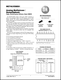 MC74LVX8051DR2 datasheet: Analog Multiplexer/Demultiplexer MC74LVX8051DR2