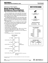 MC74VHC4066D datasheet: Quad Analog Switch/Multiplexer/Demultiplexer MC74VHC4066D