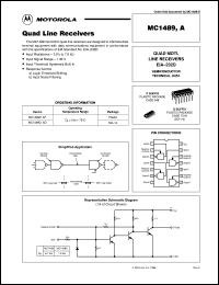 MC1489MEL datasheet: Quad Line Receivers MC1489MEL