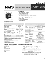 JC1aF-DC24V datasheet: JC-relay. Compact power relay. 1 form A. Coil voltage 24 V DC. PC board terminal. JC1aF-DC24V