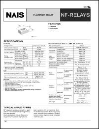 NF2EB-5V datasheet: NF-relay. 2 form C. Coil voltage 5 V DC. Standard type. Contact material: gold-clad silver. NF2EB-5V