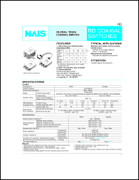 ARD20012Q datasheet: 18 GHz coaxial RD switch. Transfer, solder terminal. Nominal operating voltage 12 V DC. Operating function: failsafe. HF datasheet attached. ARD20012Q