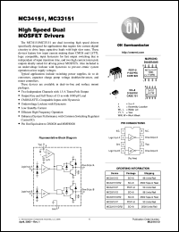 MC33151P datasheet: High Speed Dual MOSFET Drivers MC33151P