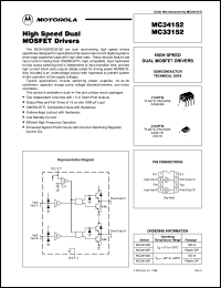 MC33152P datasheet: High Speed Dual MOSFET Driver MC33152P