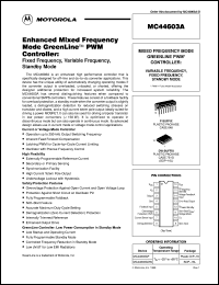 MC44603ADW datasheet: Enhanced Mixed Frequency Mode Greenline PWM Controller: Fixed Frequency, Variable Frequency, Standby Mode MC44603ADW