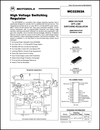 MC33363ADW datasheet: High Voltage Switching Regulator MC33363ADW