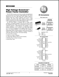 MC33368D datasheet: High Voltage GreenLine  Power Factor Controller MC33368D