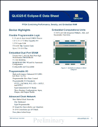 QL6325-E-6PQ208C datasheet: FPGA combining performance, density and embedded RAM. QL6325-E-6PQ208C