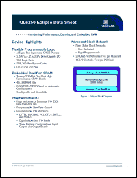 QL6250-6PS484C datasheet: Combining performance,density, and embedded RAM. QL6250-6PS484C