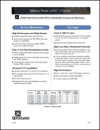 QL3012-1PL84M datasheet: 12,000 usable PLD gate pASIC3 FPGA combining high performance and high density. QL3012-1PL84M