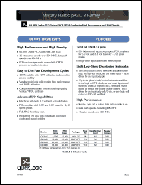 QL3040-1PQ208M datasheet: 40,000 usable PLD gate pASIC3 FPGA combining high performance and high density. QL3040-1PQ208M