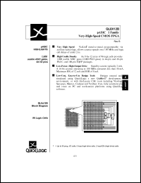 QL8x12B-1PL44M datasheet: Very-high-speed CMOS FPGA, pASIC1 family. QL8x12B-1PL44M