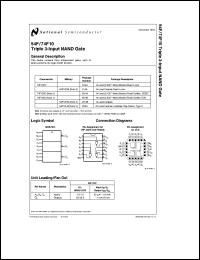 54F10LMQB datasheet: Triple 3-Input NAND Gate 54F10LMQB