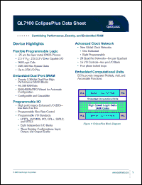QL7100-7PS484C datasheet: Combining performance, density and embedded RAM. QL7100-7PS484C