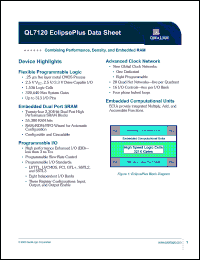 QL7120-6PT208C datasheet: Combining performance, density and embedded RAM. QL7120-6PT208C