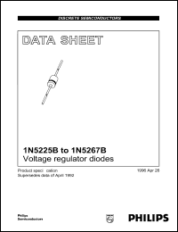 1N5230B datasheet: 4.7 V, voltage regulator diode 1N5230B