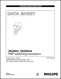 2N2905A datasheet: 60 V, PNP switching transistor 2N2905A