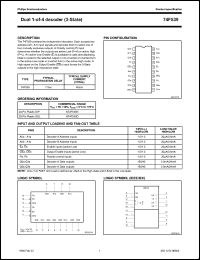 N74F539D datasheet: 5.5 V, dual 1-of-4 decoder N74F539D