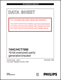 74HC/HCT7080 datasheet: 16-bit even/odd parity generator/checker 74HC/HCT7080