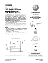 MC33375D-2.5 datasheet: Low Dropout 300mA Voltage Regulator with ON/OFF Control MC33375D-2.5