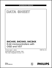 PCA84C440 datasheet: 8-bit microcontroller with OSD and VST PCA84C440
