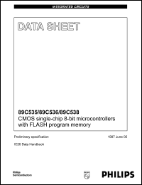 P89C535NBAA datasheet: 33 MHz, CMOS single-chip 8-bit microcontroller P89C535NBAA