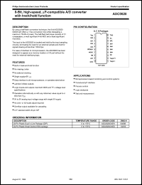 ADC0820CNEN datasheet: 5 V, 8-bit, high-speed, mP-compatible A/D converter with track/hold function ADC0820CNEN