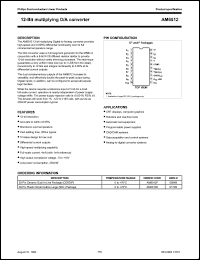 AM6012F datasheet: 10 V, 12-bit multiplying D/A converter AM6012F