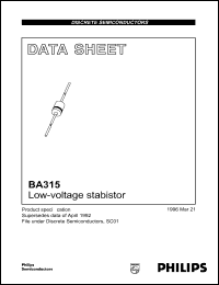 BA315 datasheet: 5 V, low voltage stabistor BA315