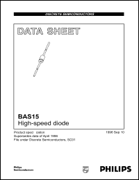 BAS15 datasheet: 50 V, high-speed diode BAS15