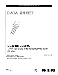 BB204G datasheet: 30 V, VHF variable capacitance double diode BB204G