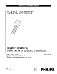 BC237 datasheet: 50 V, NPN general purpose transistor BC237