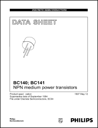 BC140 datasheet: 80 V, NPN medium power transistor BC140