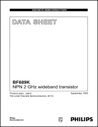 BF689K datasheet: 25 V, NPN 2 GHz wideband transistor BF689K