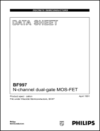 BF997 datasheet: 20 V, N-channel dual-gate MOS-FET BF997