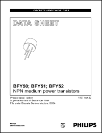 BFY50 datasheet: 80 V, NPN medium power transistor BFY50
