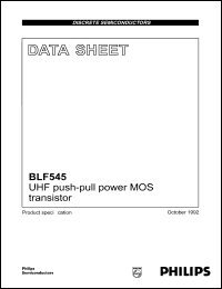 BLF545 datasheet: 65 V, UHF push-pull power MOS transistor BLF545