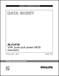 BLF247B datasheet: 65 V, VHF push-pull power MOS transistor BLF247B