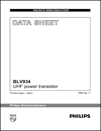 BLV934 datasheet: 70 V, UHF power transistor BLV934