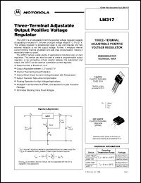 LM317T datasheet: Three-Terminal Adjustable Output Positive Voltage Regulator LM317T