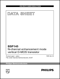 BSP145 datasheet: 450 V, N-channel  enhancement mode vertical D-MOS transistor BSP145