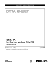 BST74A datasheet: 200 V, N-channel  vertical D-MOS transistor BST74A