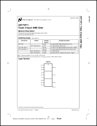 54F11LMQB datasheet: Triple 3-Input AND Gate 54F11LMQB