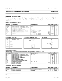 BU4525AF datasheet: 1500 V, silicon diffused power transistor BU4525AF