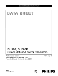 BU506D datasheet: 1500 V, silicon diffused power transistor BU506D
