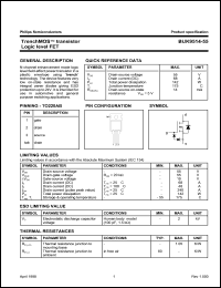 BUK9514-55 datasheet: 55 V, tranch MOS transistor logic level FET BUK9514-55