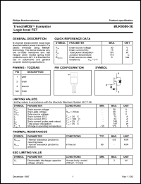 BUK9506-30 datasheet: 30 V, tranch MOS transistor logic level FET BUK9506-30